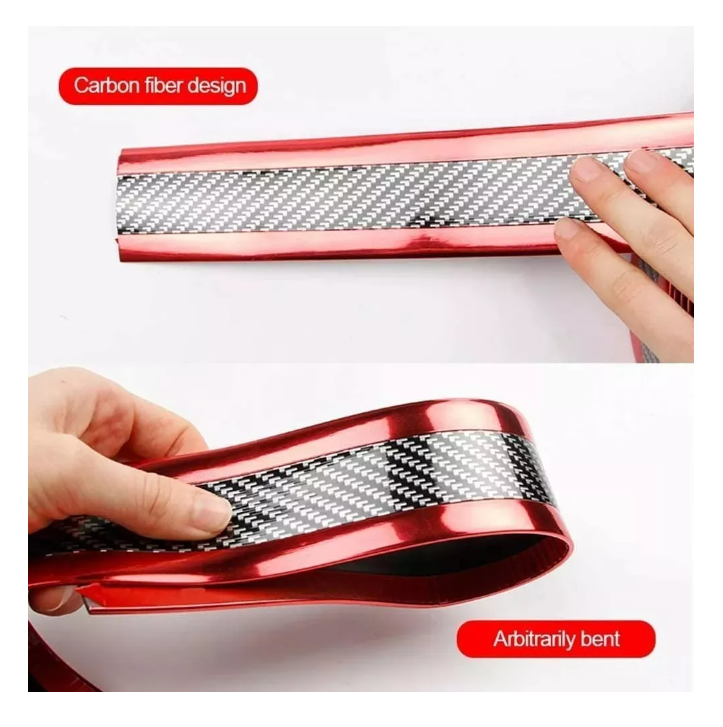 Cinta Fibra Carbono Protector Parachoques Pisadera 250x7cm-6