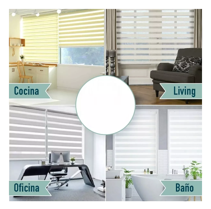 Cortina Roller Doble Capa Duo Zebra Día Y Noche 220x240cm-7