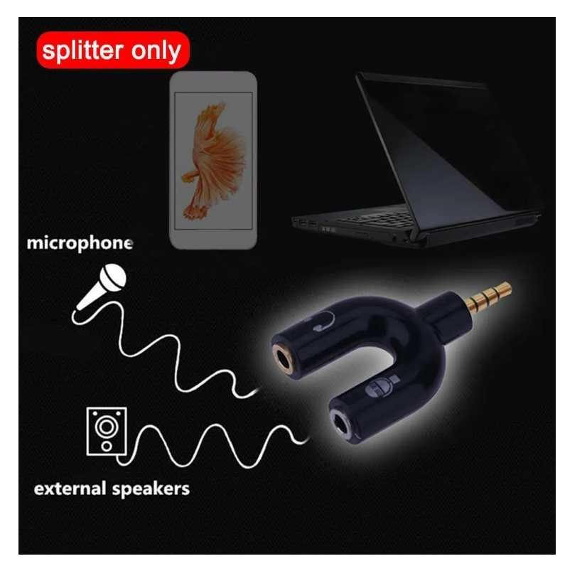 10 Splitter 3.5mm Adaptador Audio Separa Microfono Audifono-6