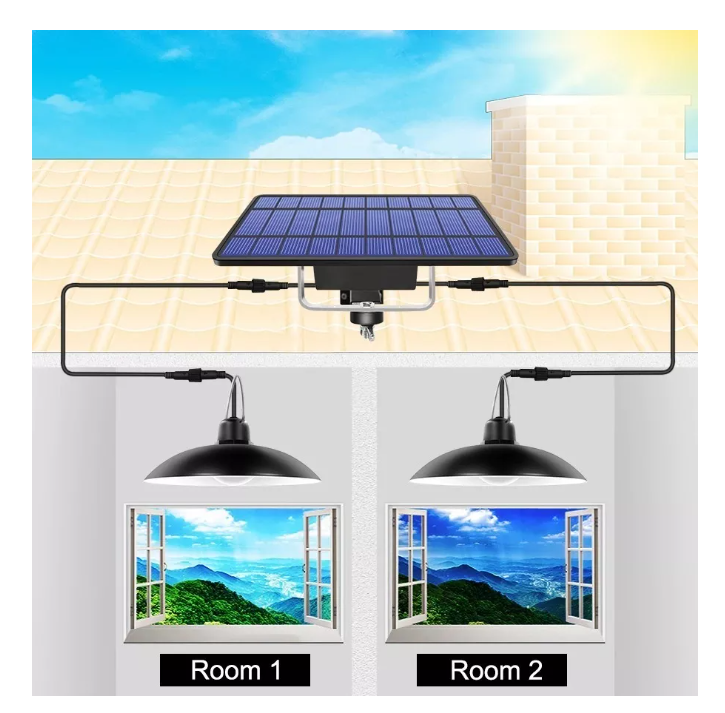 Lampara Solar Led Colgante Plafon + Control-2