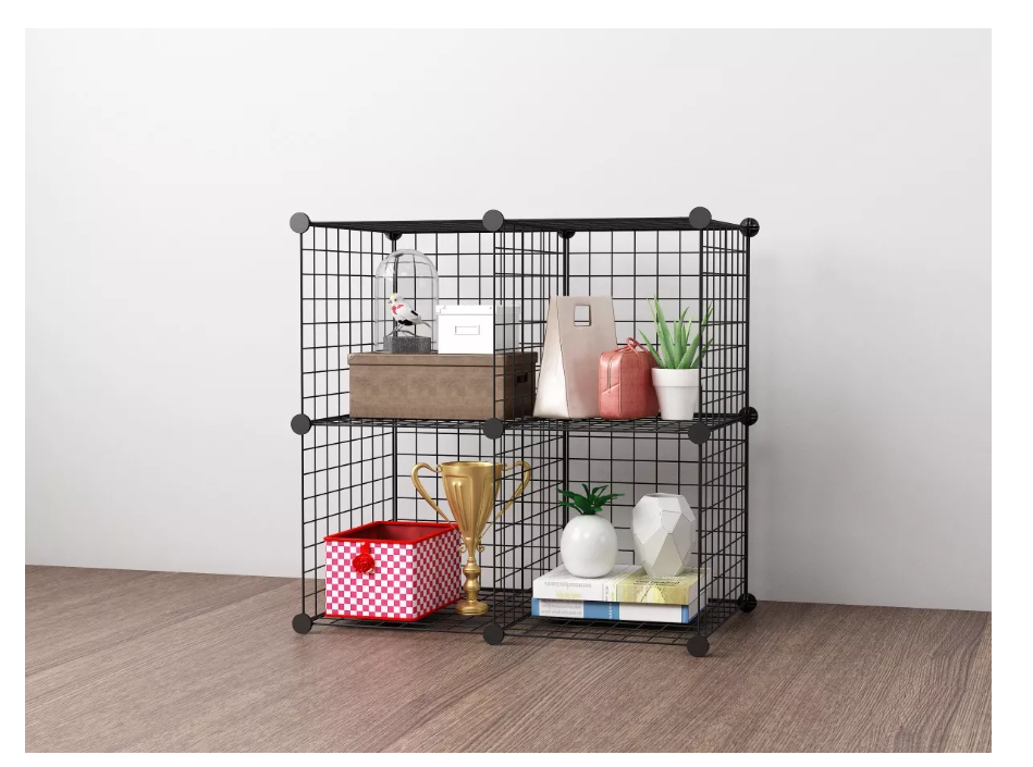 Armario Organizador Metálico Negro 4 Cubos-3