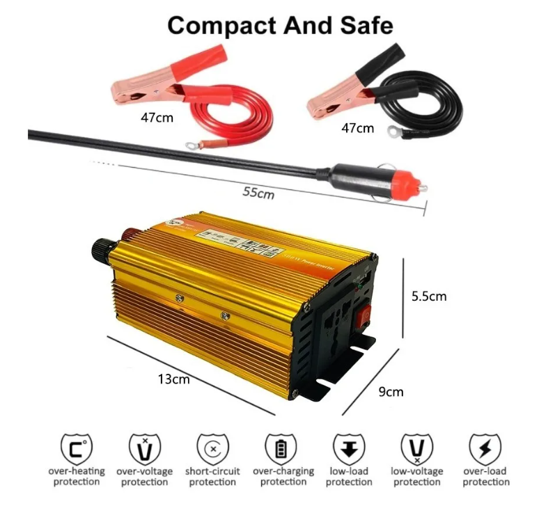 Conversor Inversor De Energia Auto 12v A 220v 500w-3