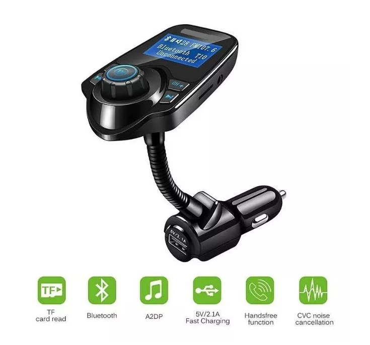 Transmisor Radio Fm Bluetooth Usb Tf Mp3 Wam Cargador Auto-1