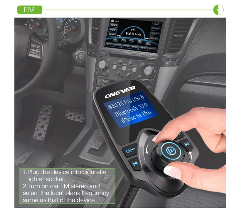 Transmisor Radio Fm Bluetooth Usb Tf Mp3 Wam Cargador Auto-6