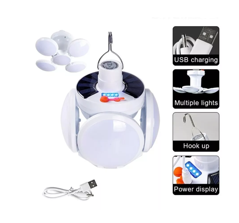 Pack 2 Ampolleta Solar Led De Emergencia Recargable-1