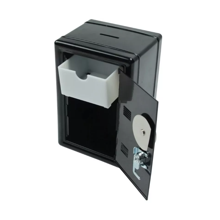 Caja Fuerte Metálica Pequeña Con Llave Para Dinero 18 X12 Cm-1