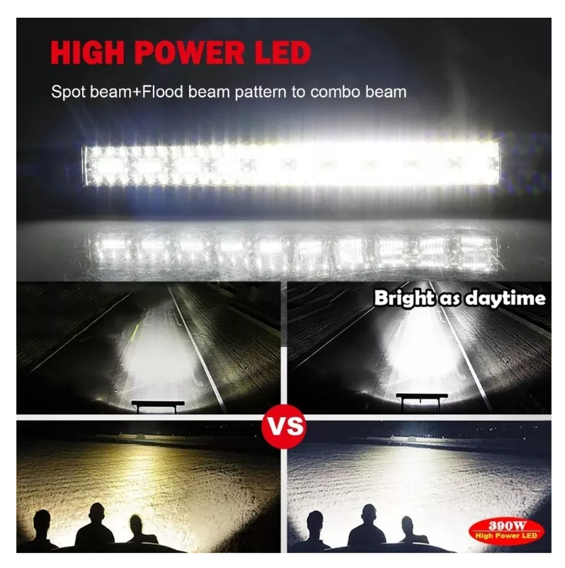 Luz Barra Led 390w Neblinero 4x4 Auto Camioneta Spot+flood-5