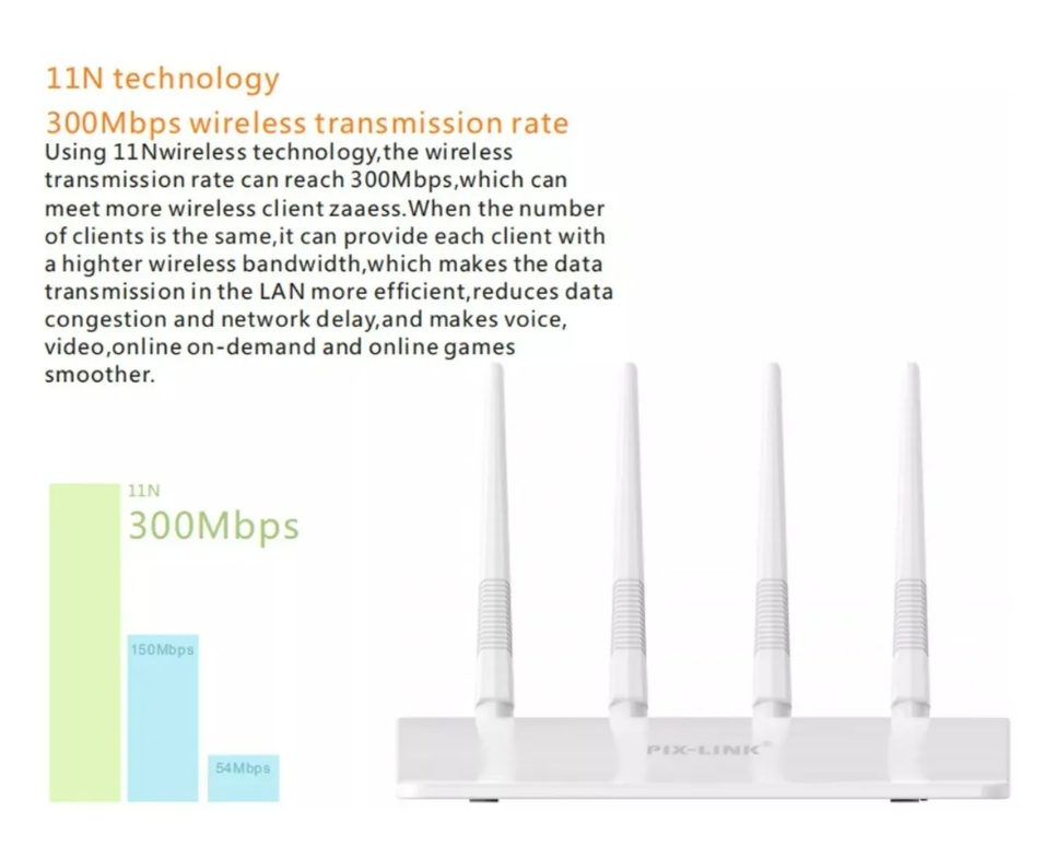 Router Wifi Pix Link 300mbps Repetidor Modem Alta Potencia-3