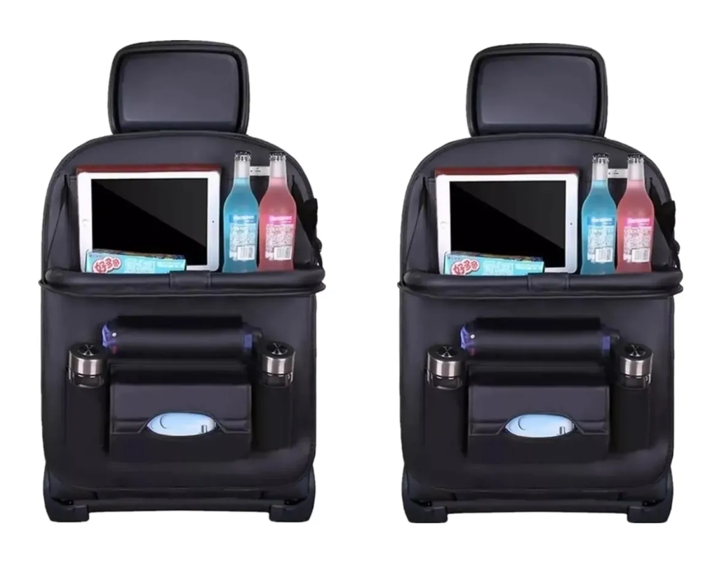 Pack 2 Organizador Auto Asiento Con Mesa Ecocuero-0