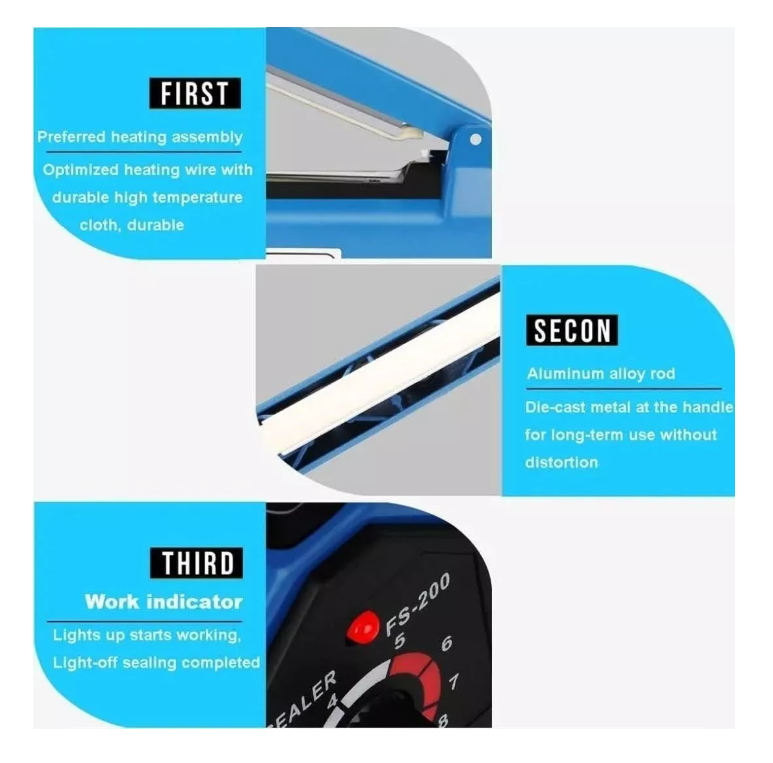 Maquina Para Sellar Selladora Bolsas 20cm + Repuesto-3