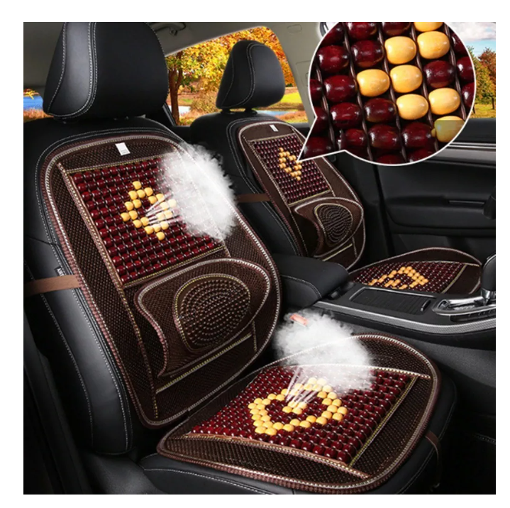 Cubre Asiento Respaldo Bolas Madera Bambu Esferas Verano 2-6