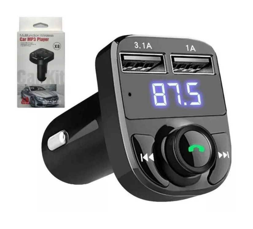 Transmisor Radio Fm Bluetooth Mp3 Usb Tf Wam Cargador Auto-0