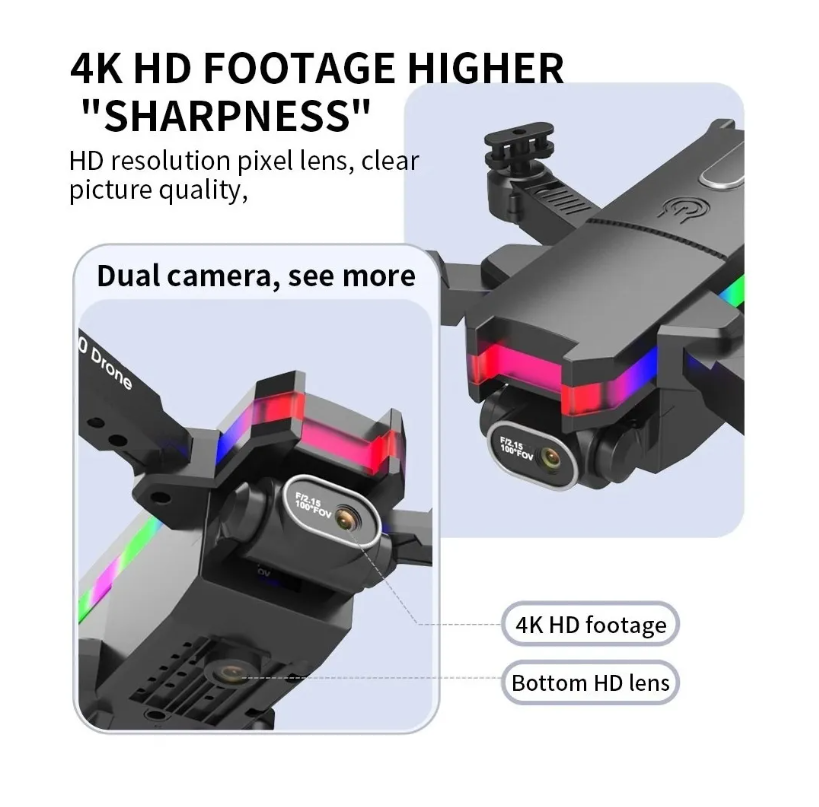 Mini Drone Cámara Full Hd Wifi 2,4 Ghz Smart Fpv Plegable-4