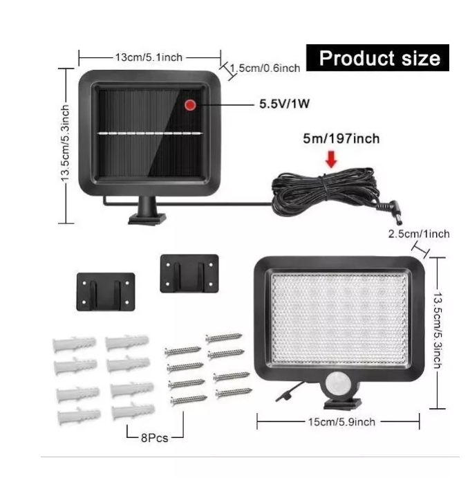 Lámpara Led Solar Con Sensor De Movimiento-2