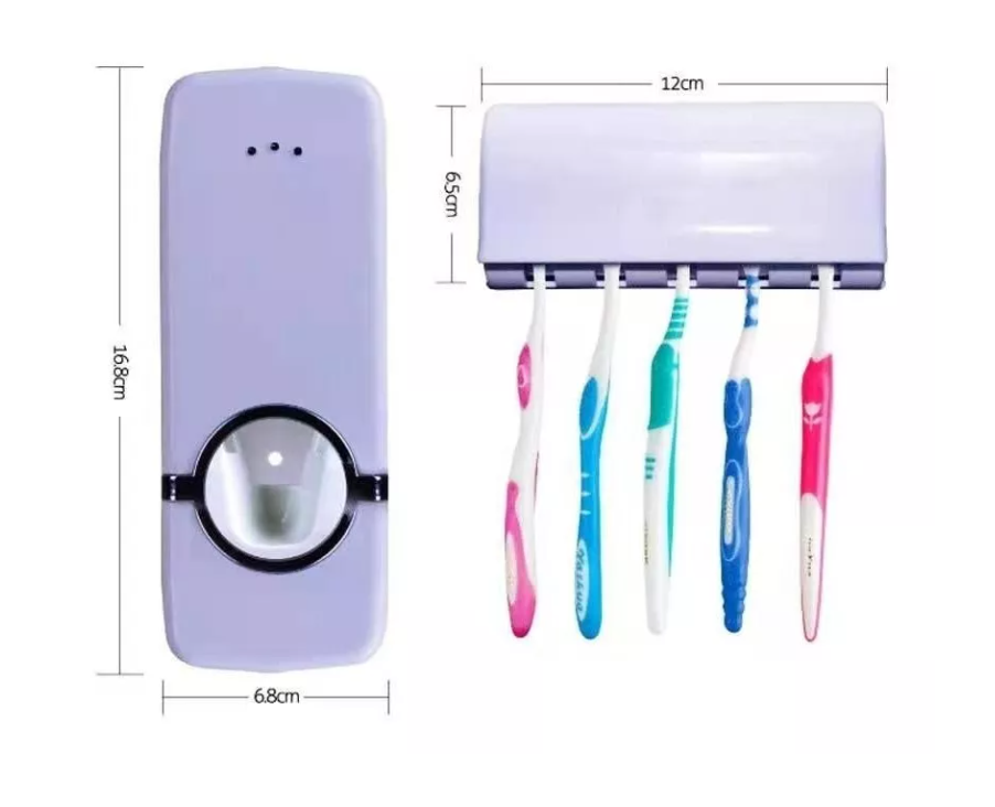 Dispensador Automático Pasta Dientes Porta Cepillo-2