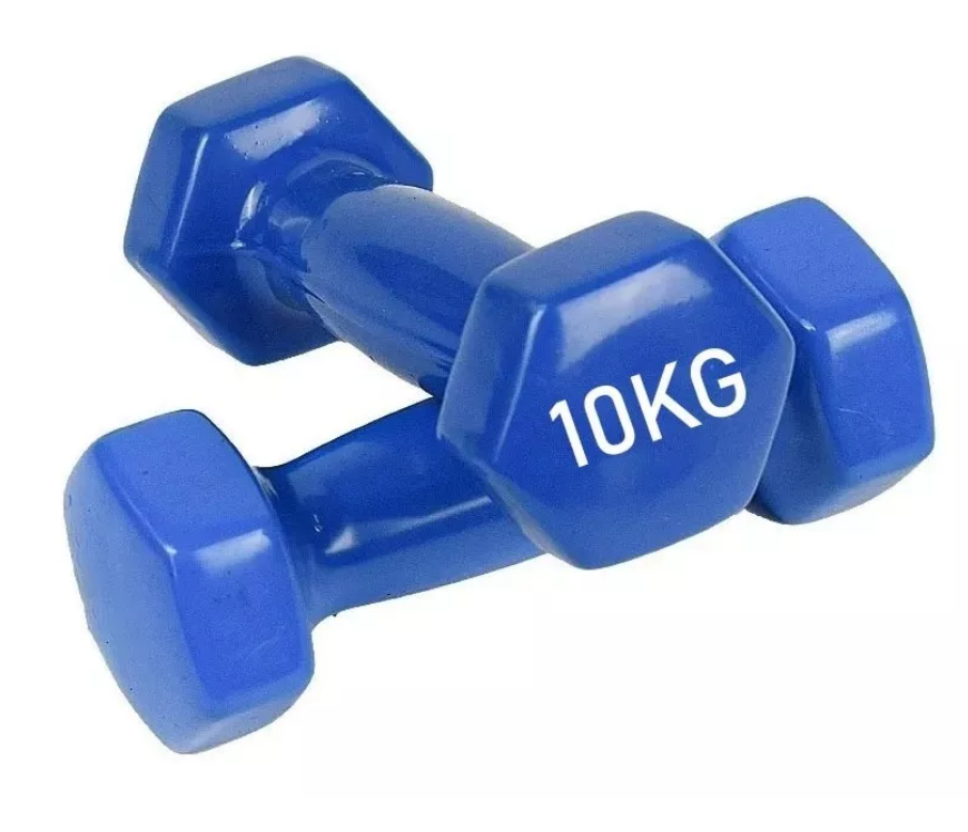 Pack 2 Mancuernas Hexagonales 10 Kg Antideslizante Deporte-0
