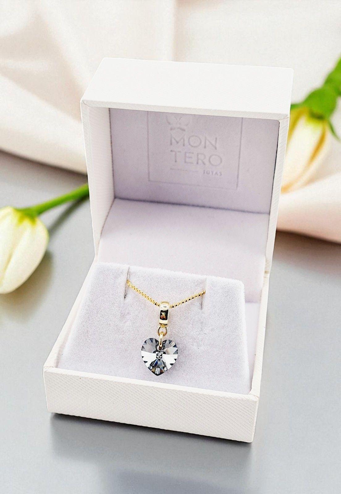 Collar Romance Gold 24K Cristal Genuino Silver Night-3