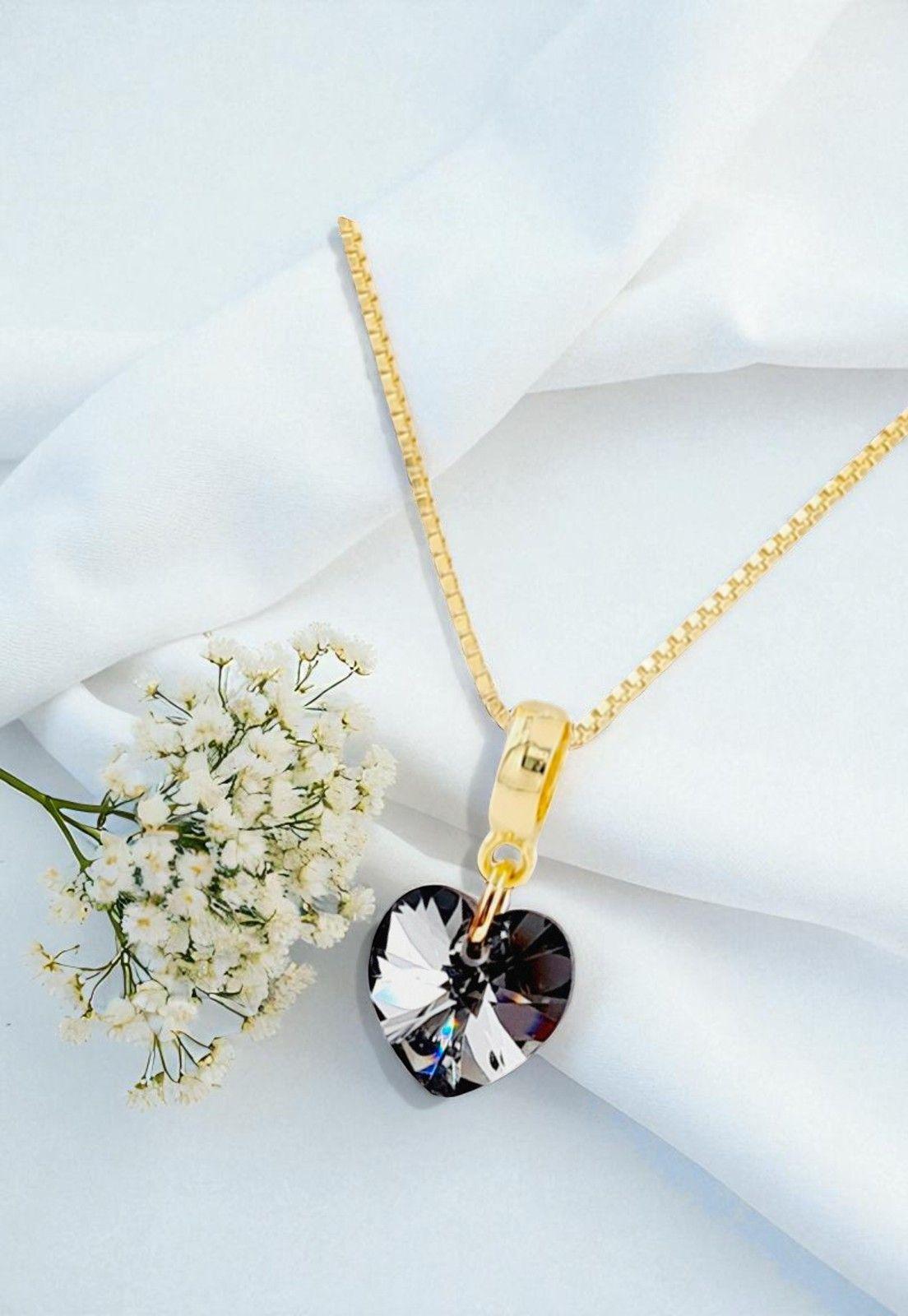 Collar Romance Gold 24K Cristal Swarovski® Silver Night-1