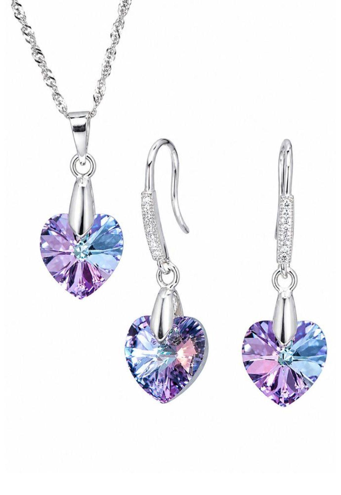 Conjunto Romance Plata 925 Cristal Swarovski® Vitral Light-0