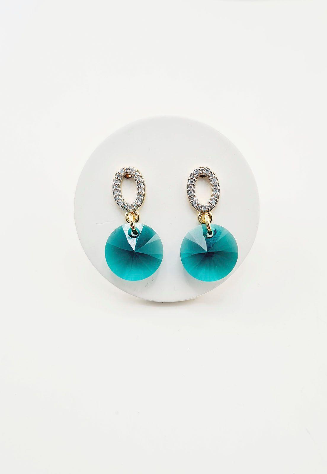 Conjunto Madrid Gold Cristales Emerald.-2