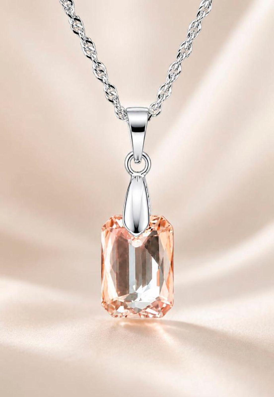 Collar Estefania Plata 925 Cristal Swarovski® Golden Shadow-2