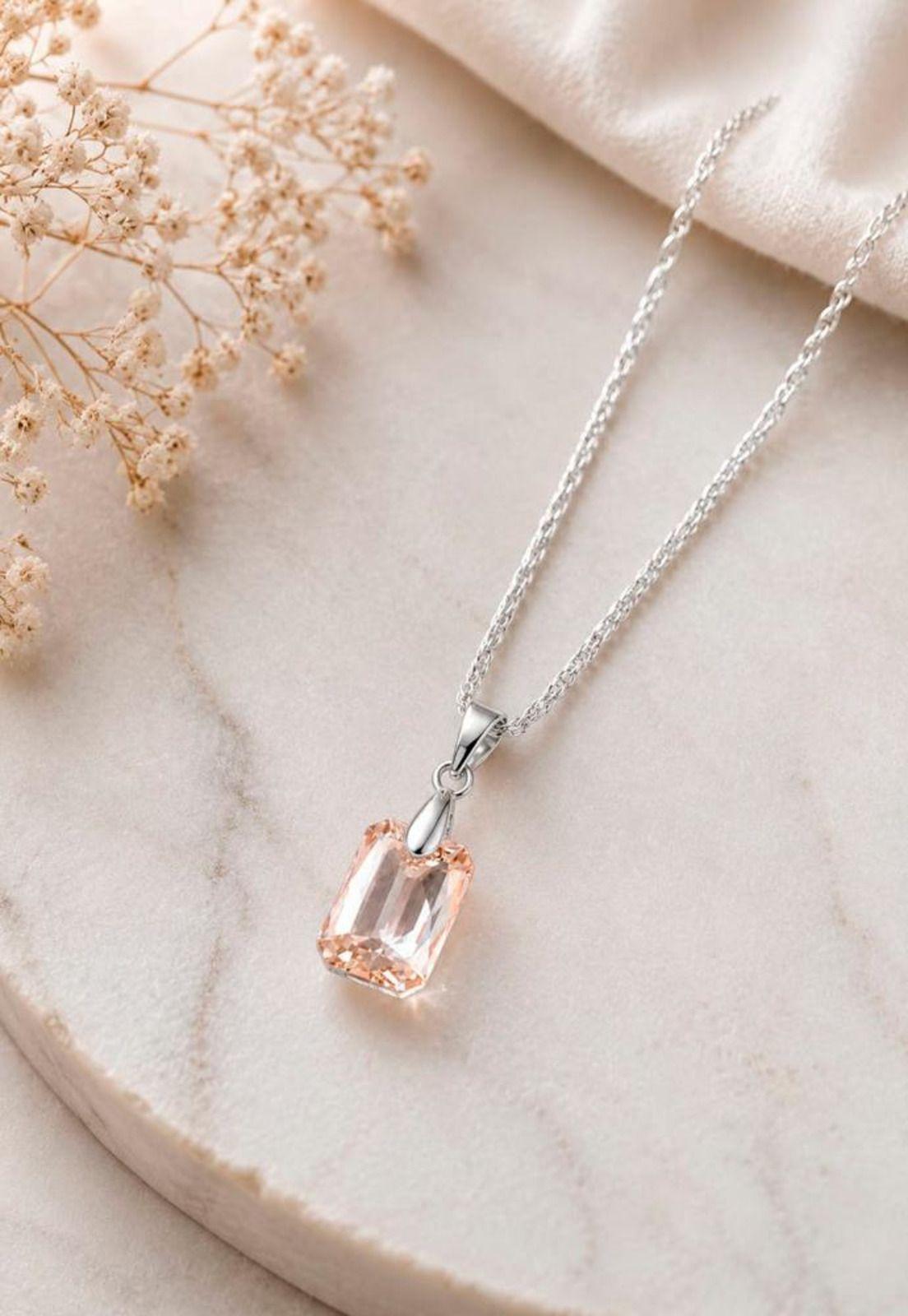 Collar Estefania Plata 925 Cristal Swarovski® Golden Shadow-6