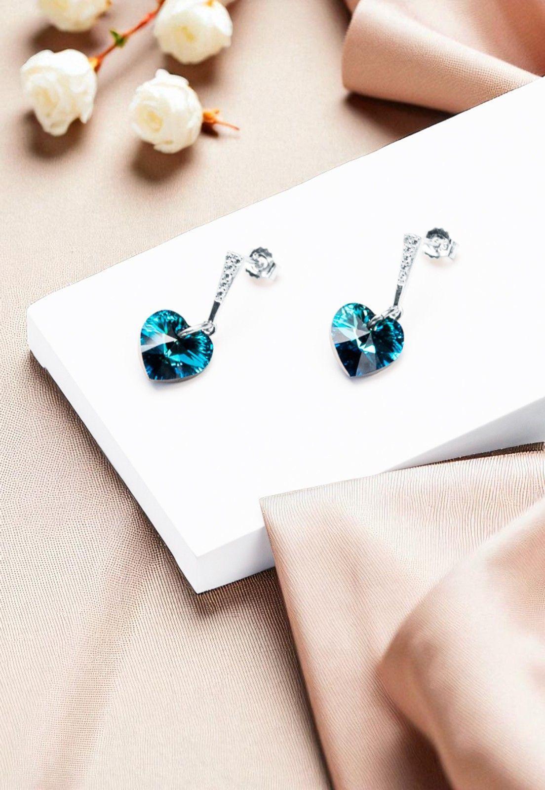 Aros Romance Cristales Genuinos Bermuda Blue-2