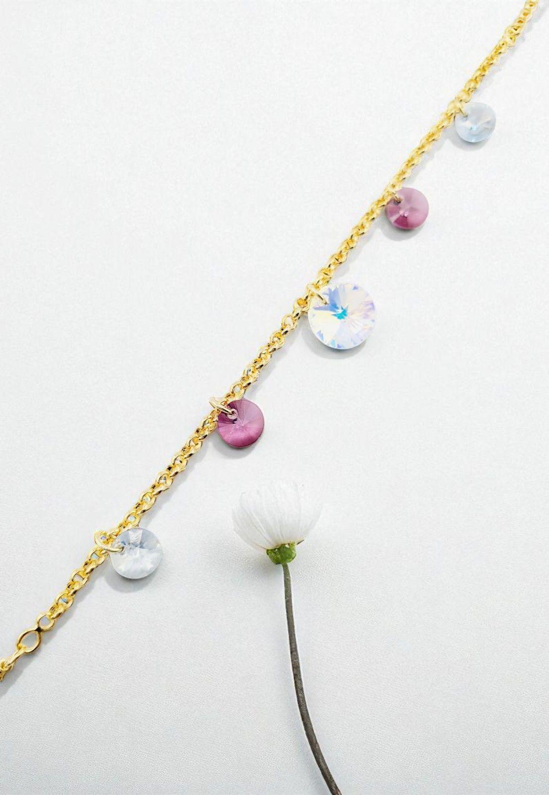 Pulsera Nepal Gold 24K Cristal Genuino Antique Pink-2