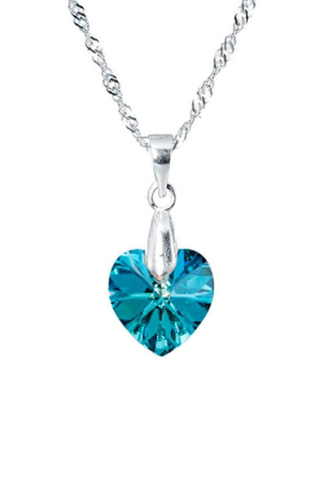 Collar Romance Plata 925 Cristal Swarovski® Bermuda Blue-0