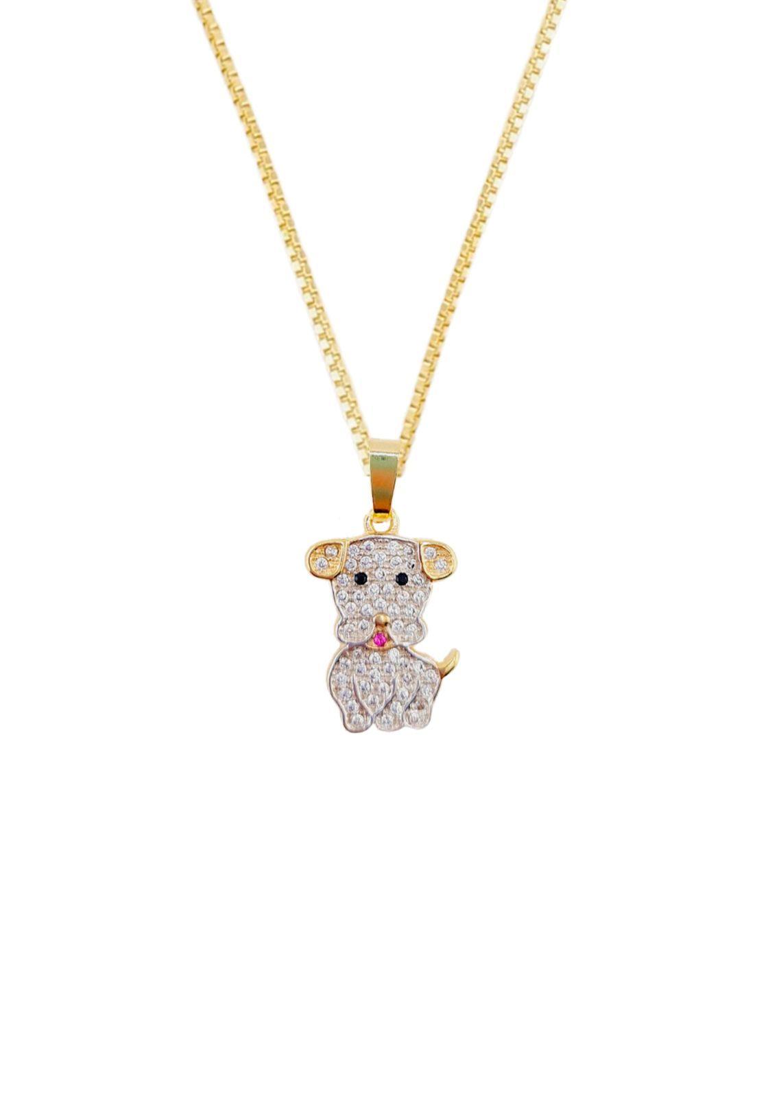 Collar Dog Microcircones Baño de Oro 24k-0