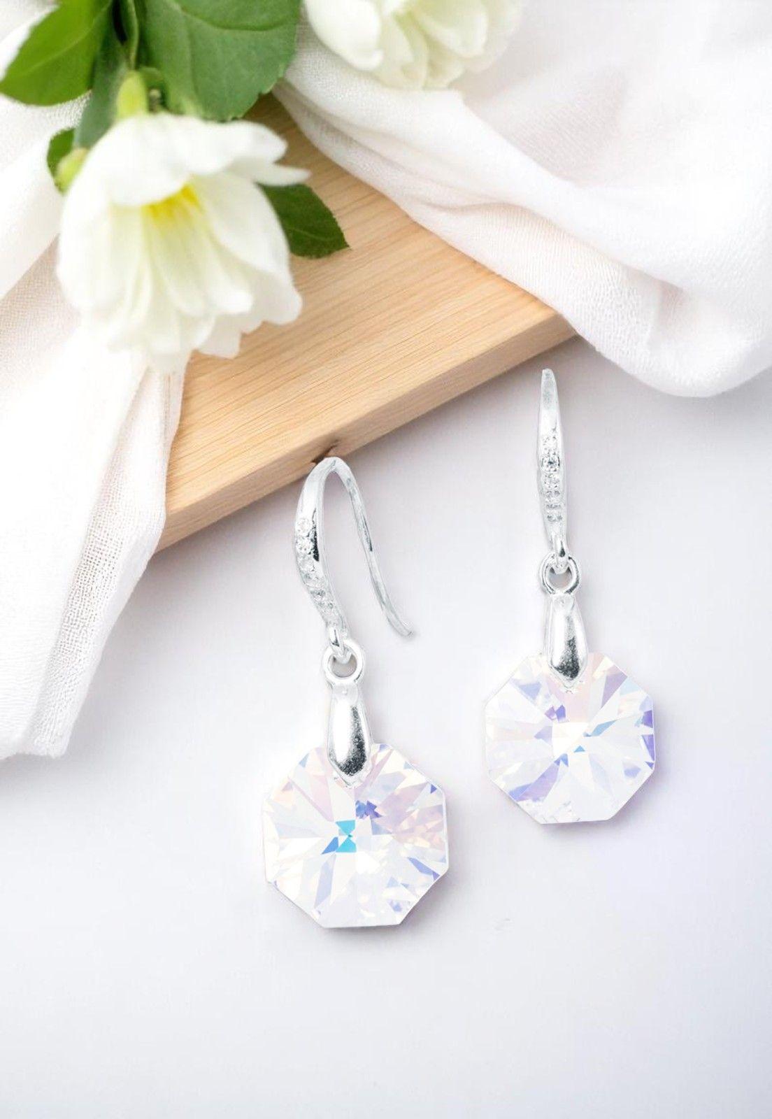 Aros Lucia Plata Italiana 925 Cristal Genuino Aurora Boreal-2