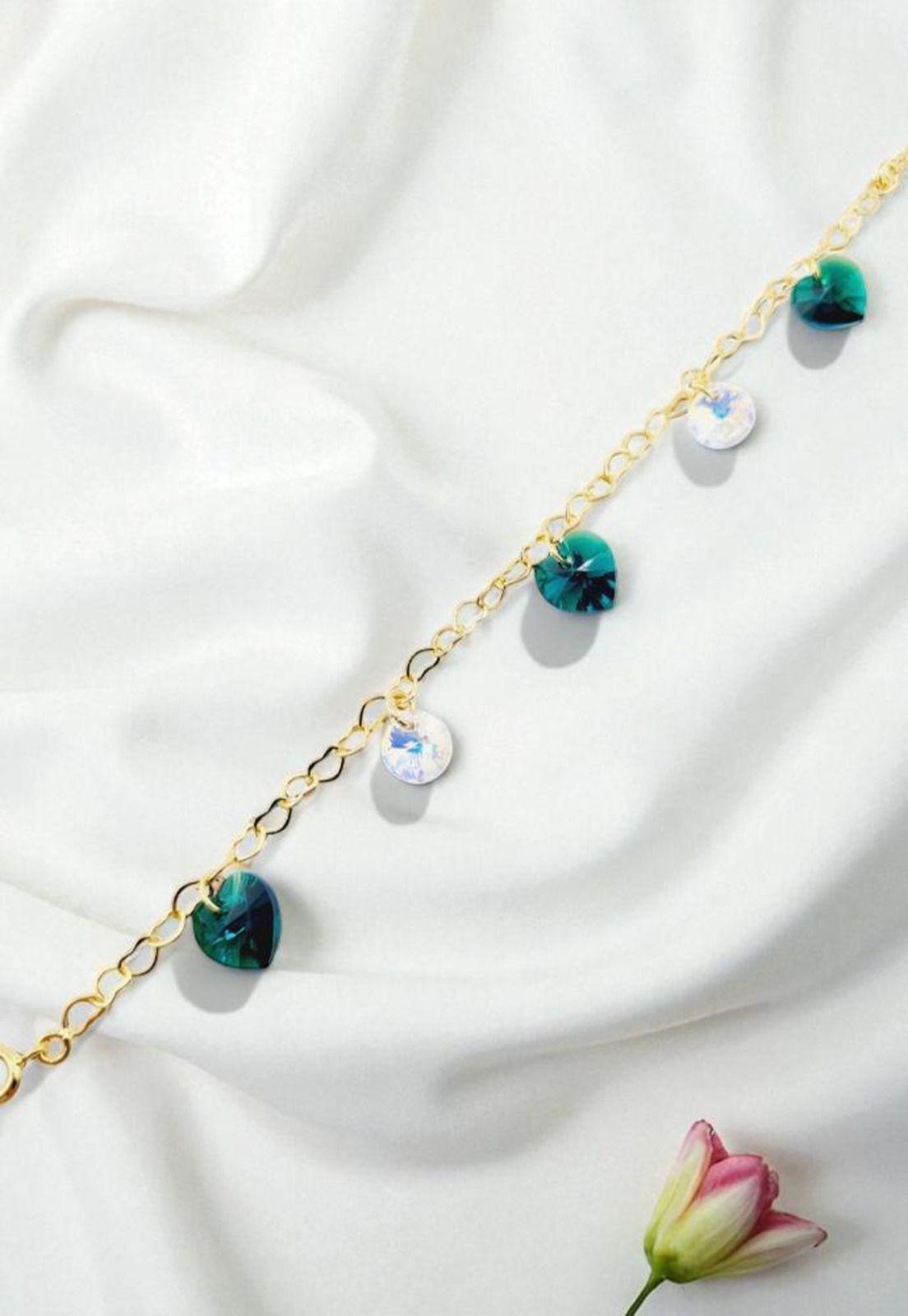 Pulsera Romance Gold 24K Cristal Swarovski® Emerald-2