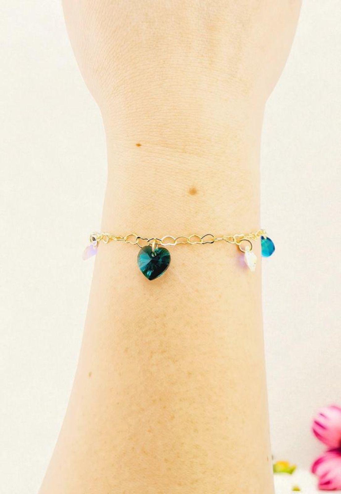 Pulsera Romance Gold 24K Cristal Swarovski® Emerald-3