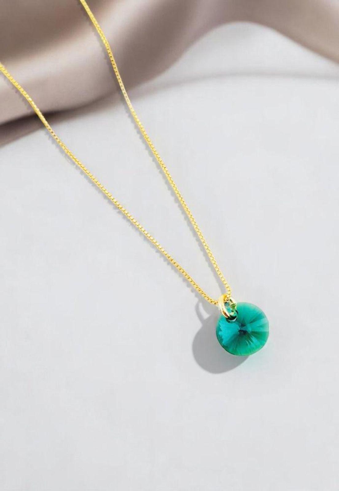 Collar Punto de Luz Gold 24k Creado con cristales de Swarovski® Emerald-5