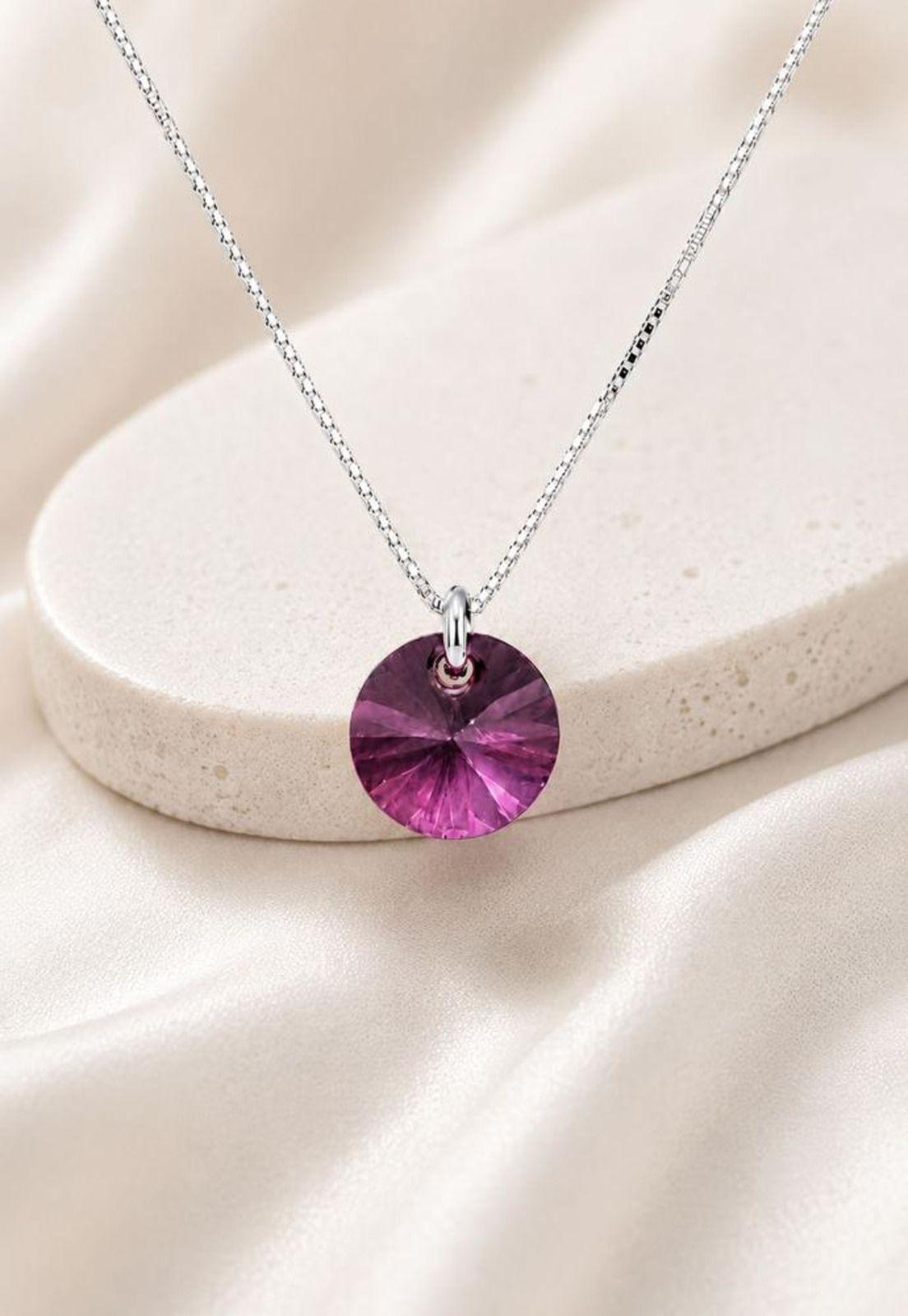 Collar Punto de Luz Plata 925 Cristal Swarovski®  Antique Pink-4