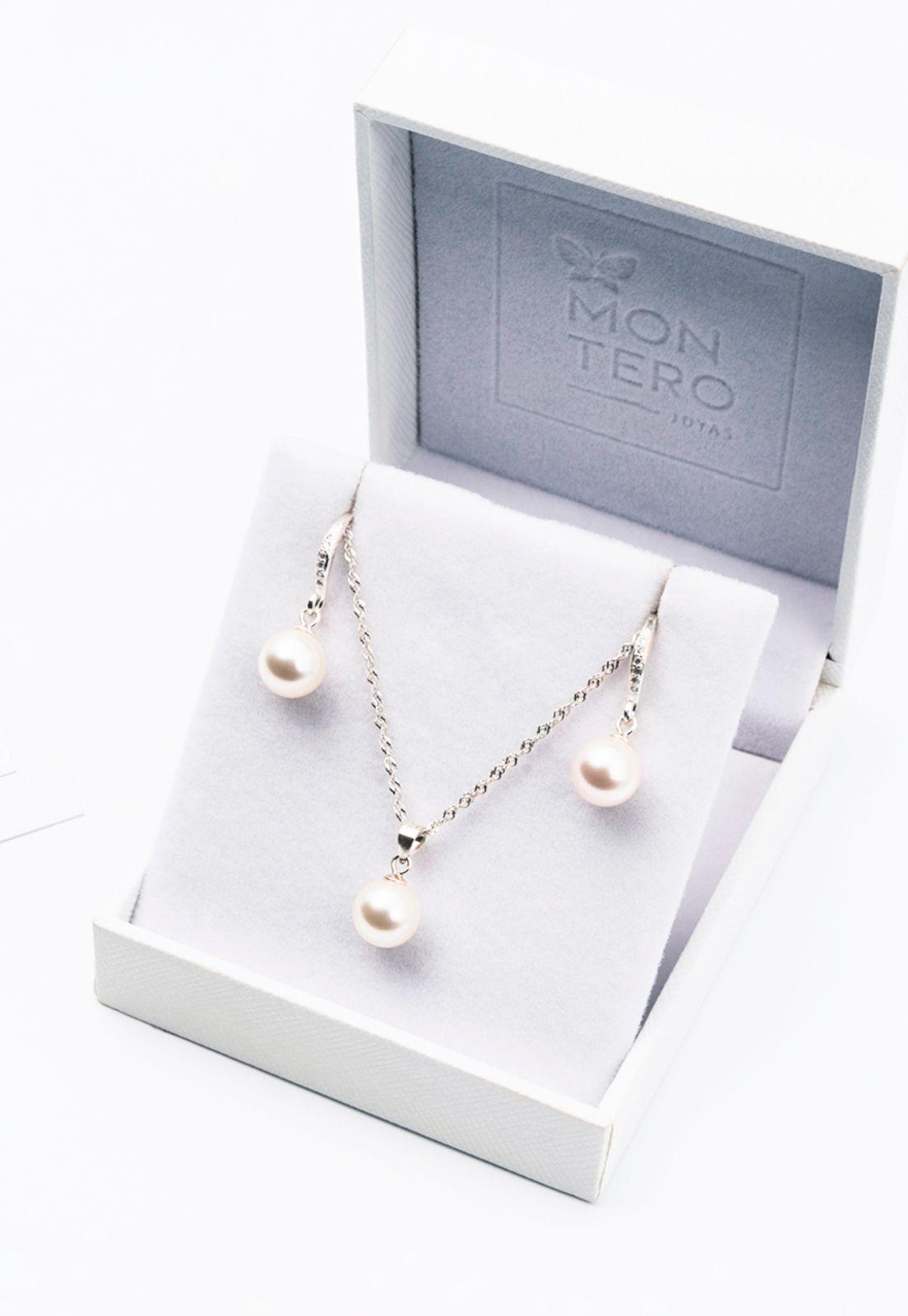 Conjunto Oslo Con Perlas Organicas Originales Cream-2