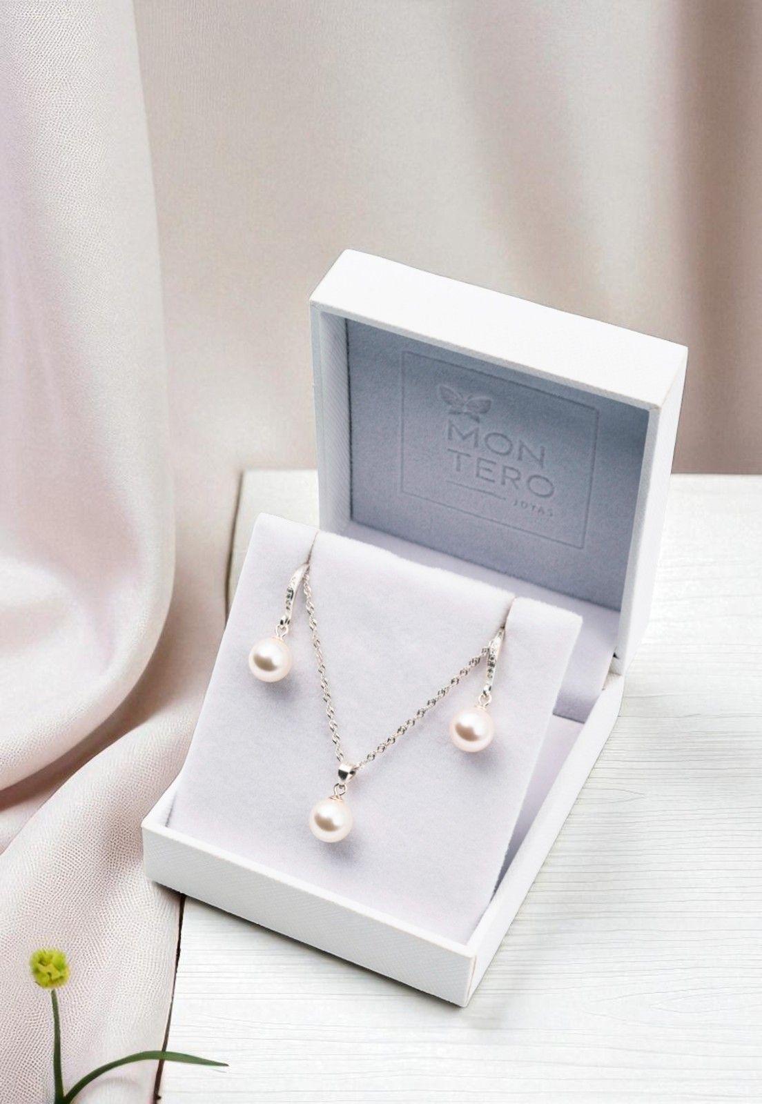 Conjunto Oslo Con Perlas Organicas Originales Cream-4