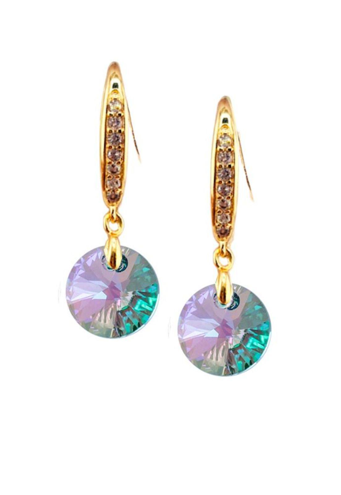 Aros Aurora Gold 24K Cristal Swarovski® Paradise Shinne-0