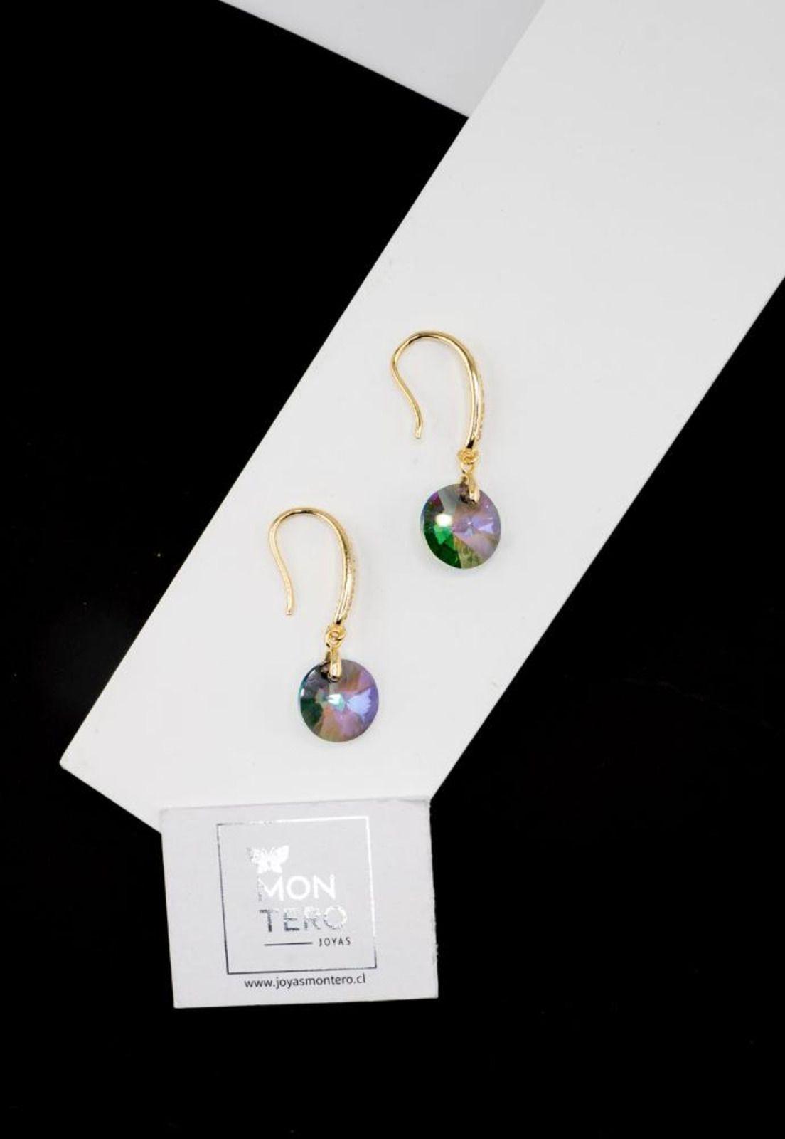 Aros Aurora Gold 24K Cristal Swarovski® Paradise Shinne-3
