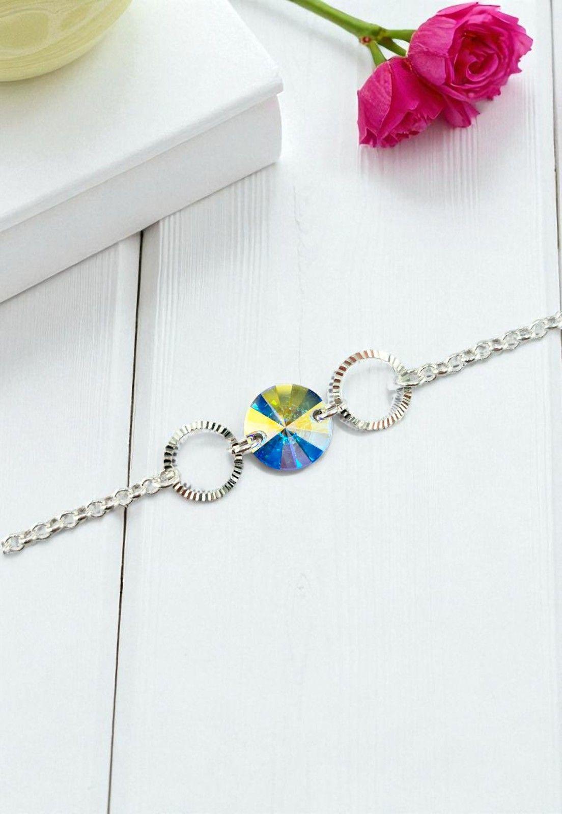 Pulsera Rafaela Boreal Plata Italiana Cristal Genuino-2