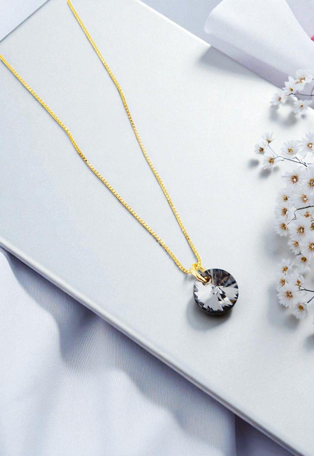 Collar Punto de Luz Gold Cristales Genuinos Silver Night-4