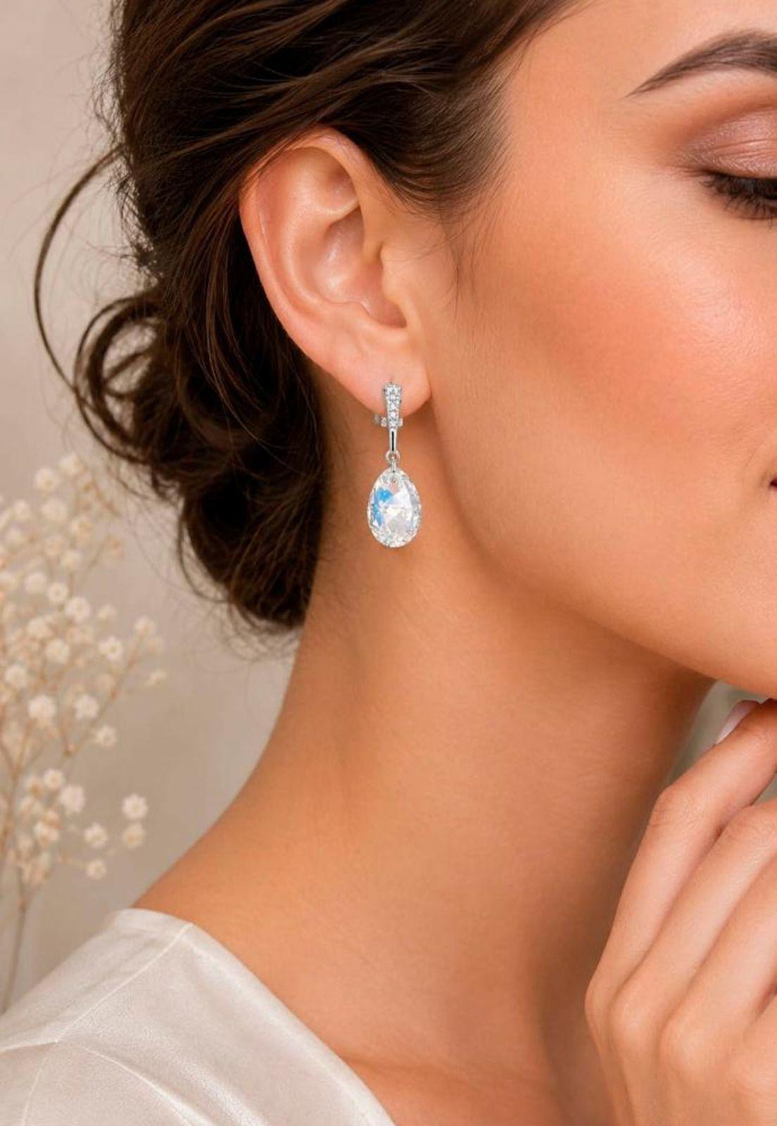 Aros Encanto Plata 925 Cristal Swarovski® Aurora Boreal-3