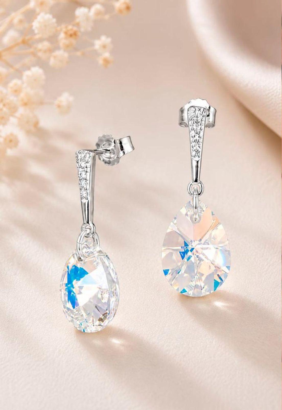 Aros Encanto Plata 925 Cristal Swarovski® Aurora Boreal-4