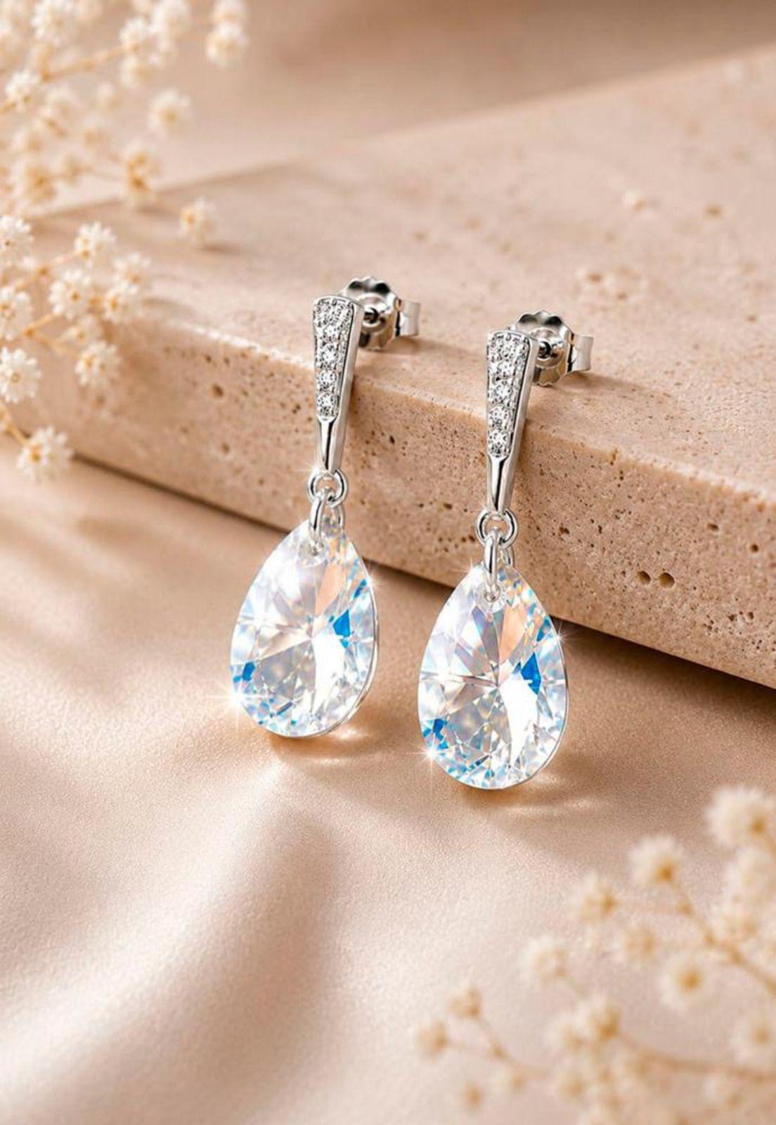 Aros Encanto Plata 925 Cristal Swarovski® Aurora Boreal-6