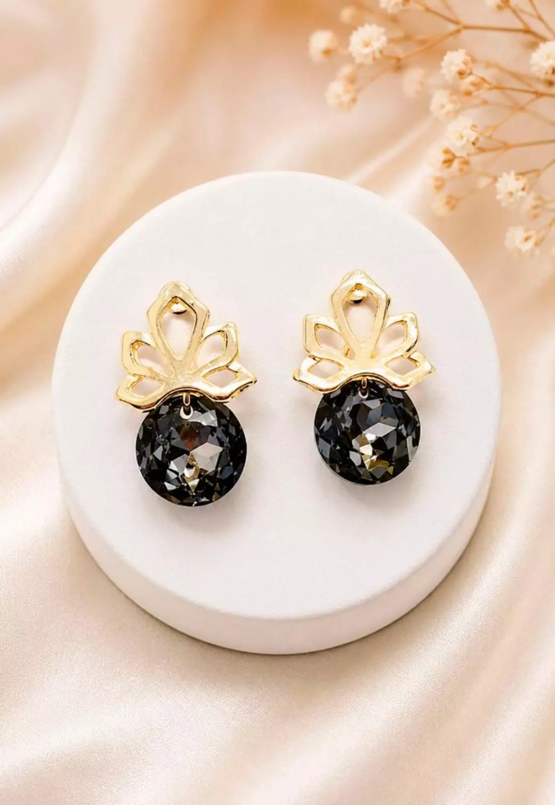 Aros Bali Gold 24K Cristal Swarovski® Silver Night-3