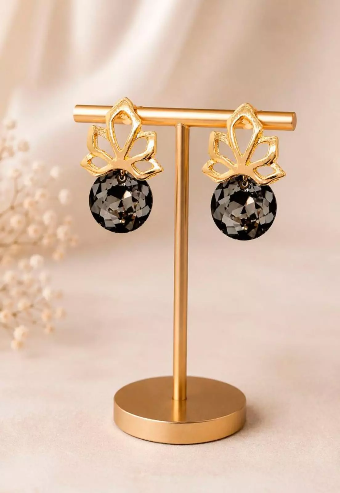 Aros Bali Gold 24K Cristal Swarovski® Silver Night-4