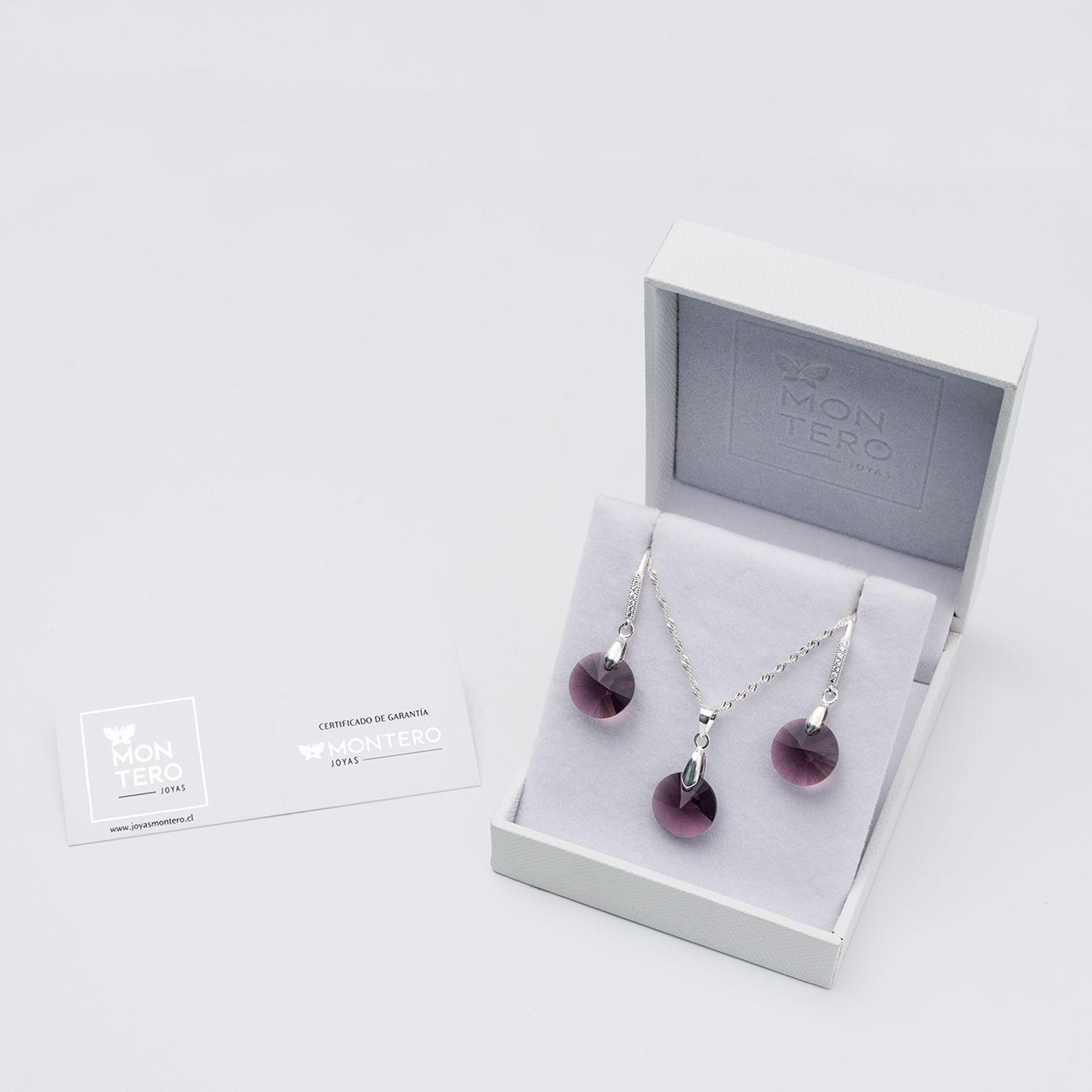 Conjunto Madrid Cristales Genuinos Amethyst-2