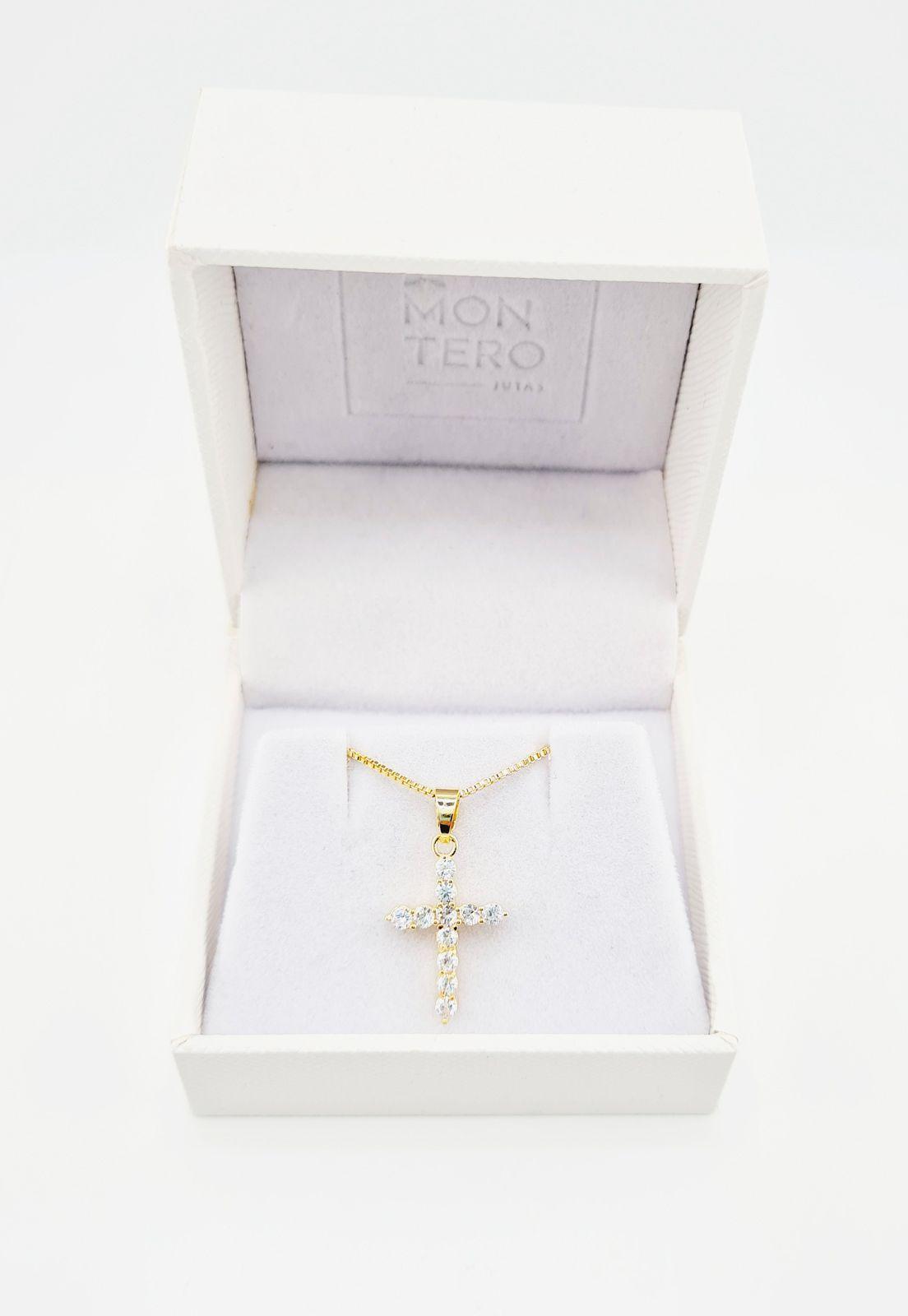 Collar Cruz Microcircones Baño de Oro 24k-3