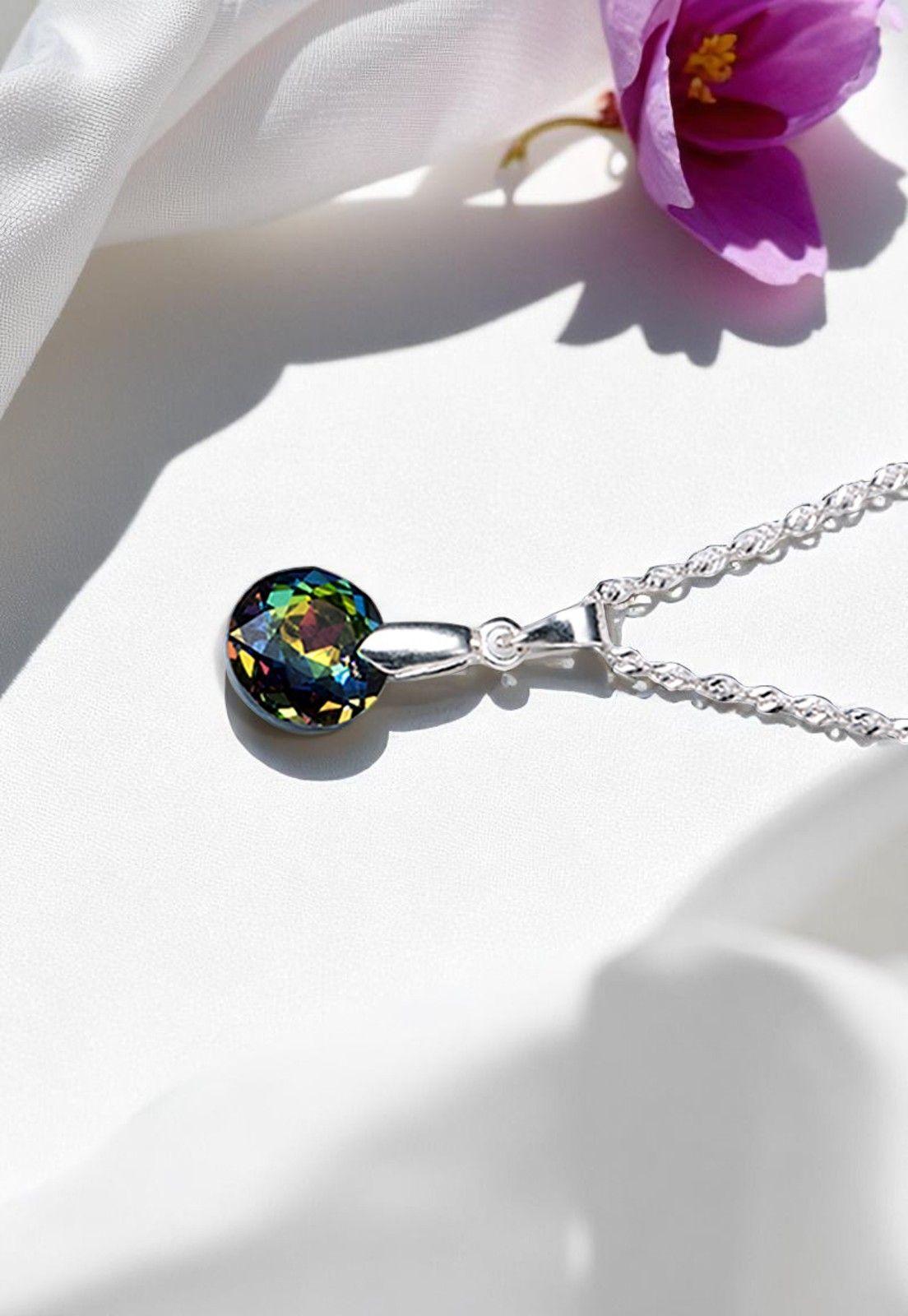 Collar Gracia Cristales Genuinos Vitral Medium -2