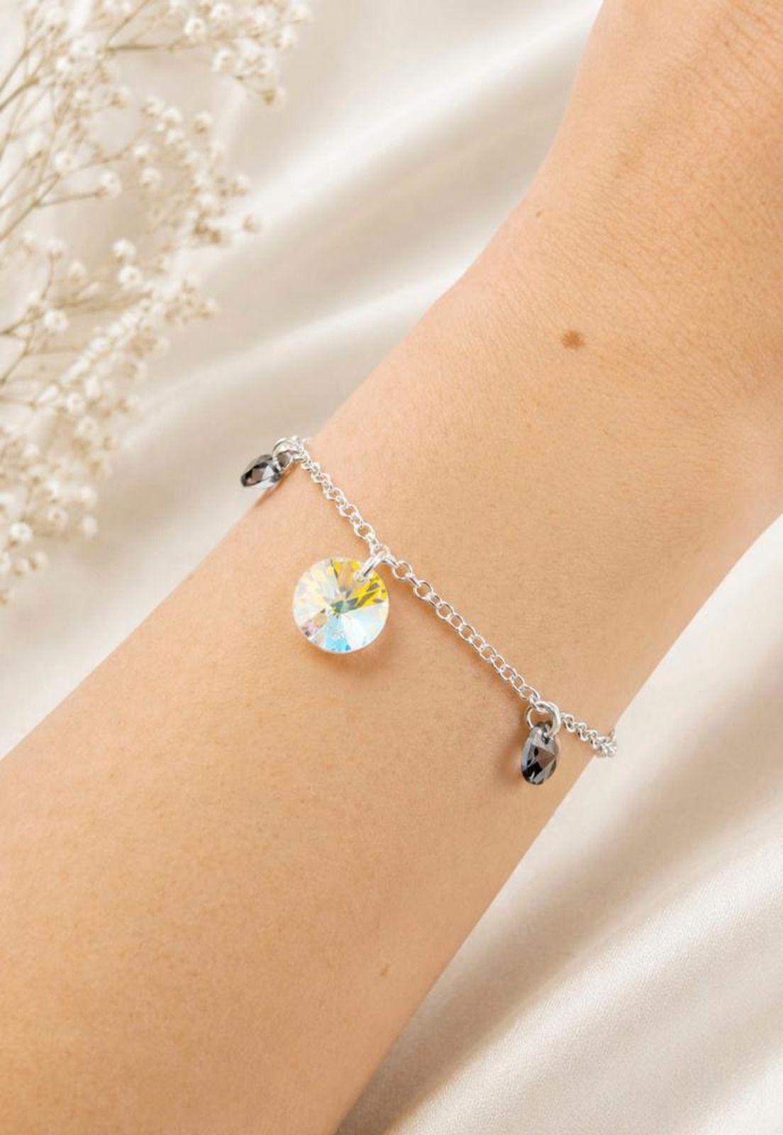 Pulsera Nepal Plata 925 Cristal Swarovski® Silver Night-4